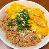 豚そぼろの２色丼